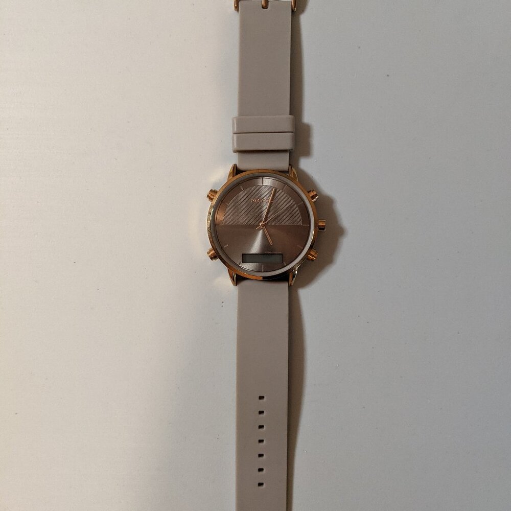 Parfois Women's Watch - Rose Gold, Beige Strap - New Battery Needed